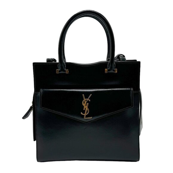 SAINT LAURENT Black Leather Shoulder Bag - Picture 1 of 5